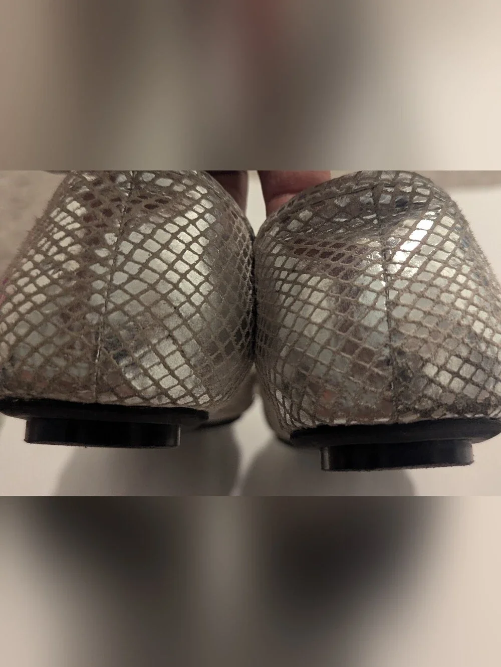 Nine West Silver Metallic Buckle Loafers